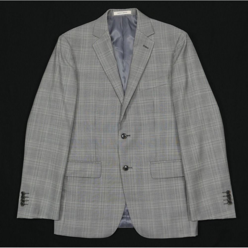 Joseph Abboud Fairway Blazer Mens 38R Gray Glen Plaid Fine Wool Dual Vent